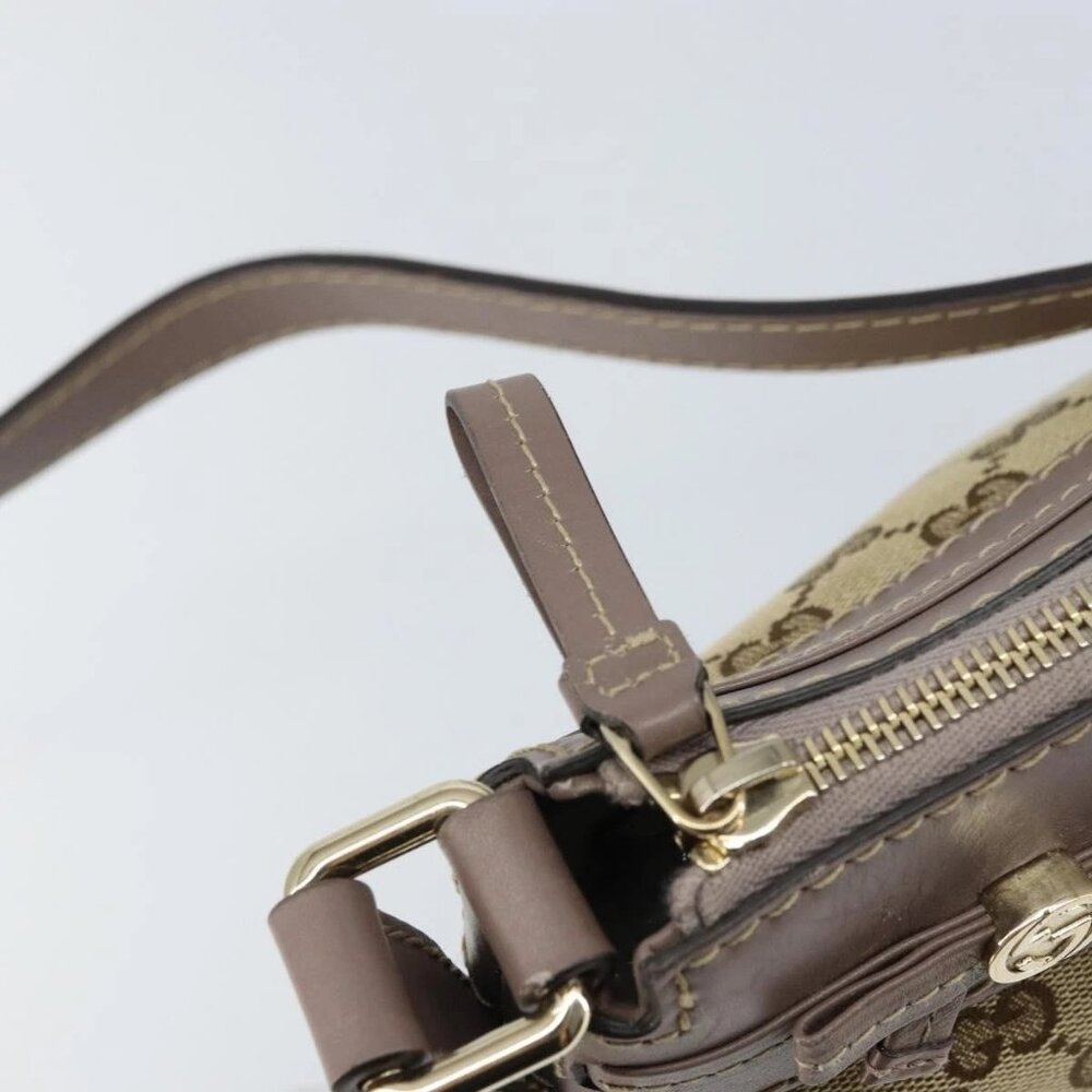 GUCCI GG Canvas Web Sherry Line Mayfair Bag Beige Gold 257065 Auth 158808 - Picture 9 of 16